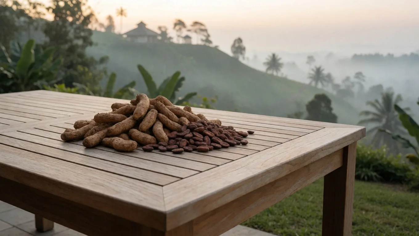 Natural supplement ingredients on warm paper