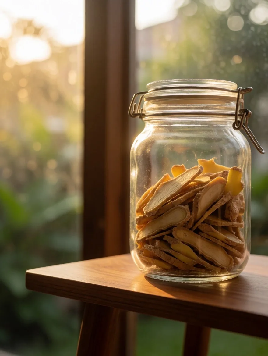 Indonesian natural supplement ingredients cataloged on warm paper